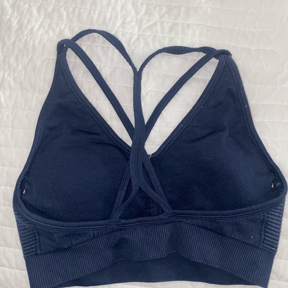 Navy blue Fabletics sports bra